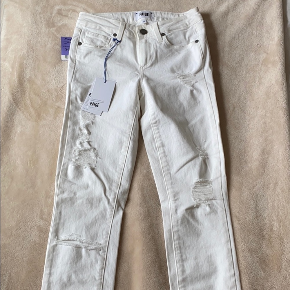 Paige - Ripped White Jeans